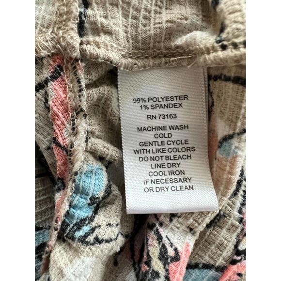 MELISSA PAIGE Floral & Polka Dot Ruffled Tiered Top Tan/Pink Women's Size L - Picture 6 of 6